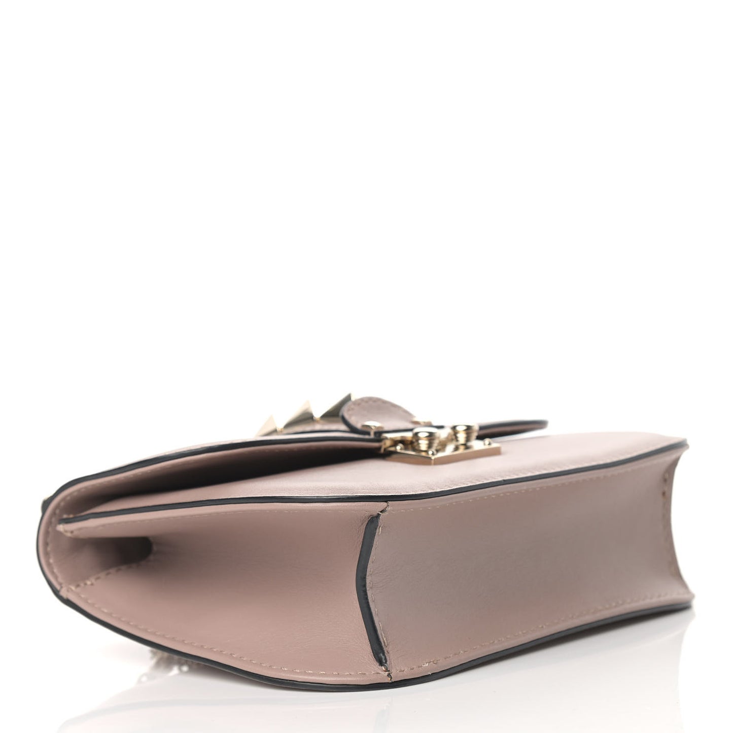 Vitello Small Glam Lock Rockstud Flap Poudre