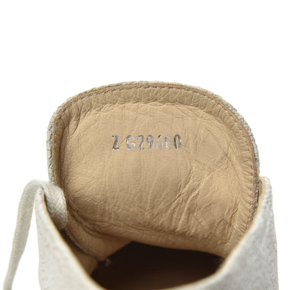 Chanel Crackled Calfskin High Top Espadrilles 37 Light Beige Black 9 of 10