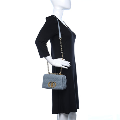 Christian Dior Calfskin Cannage Small Caro Bag Cloud Blue 2 of 10
