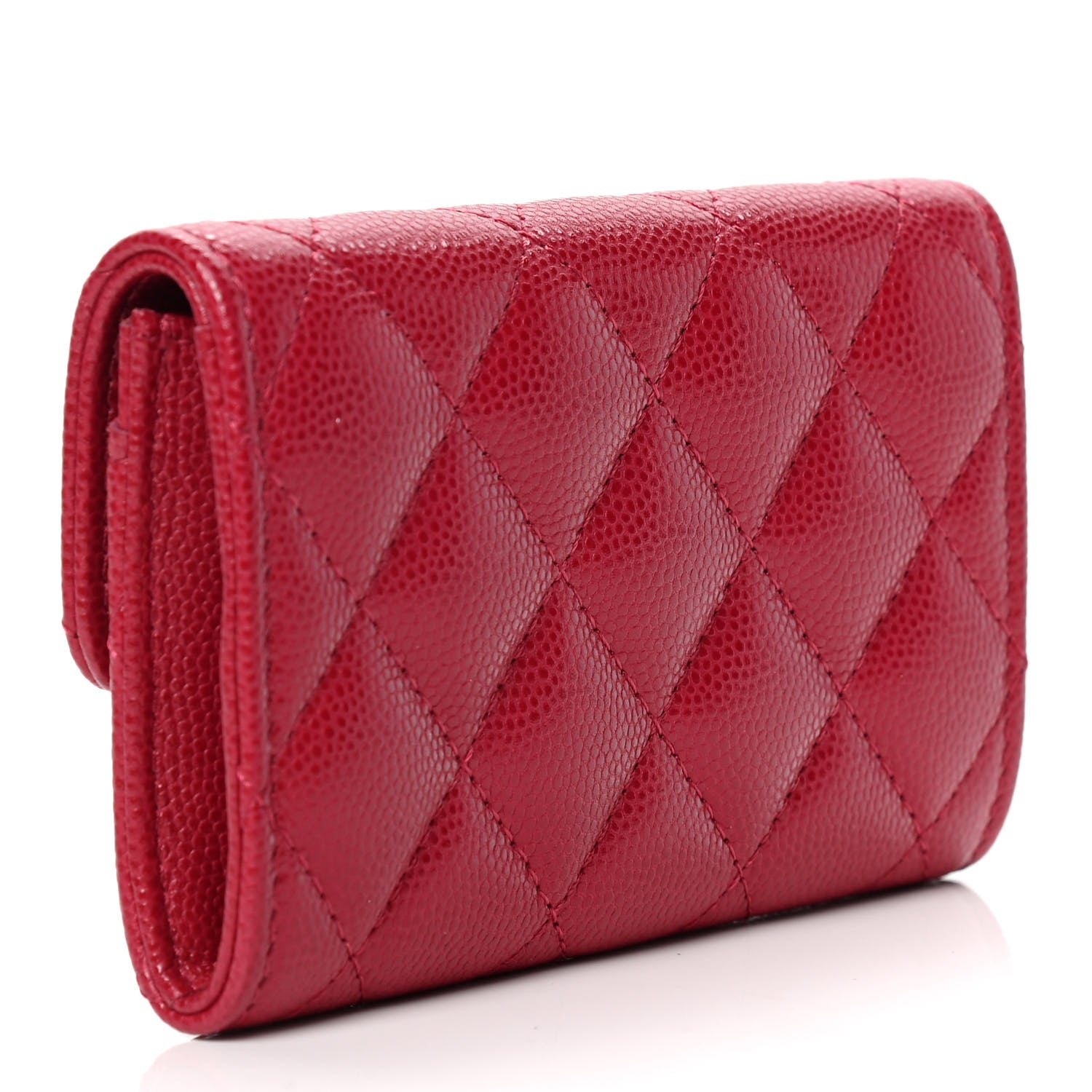 Chanel Caviar Quilted Flap Card Holder Dark Pink 3 of 4