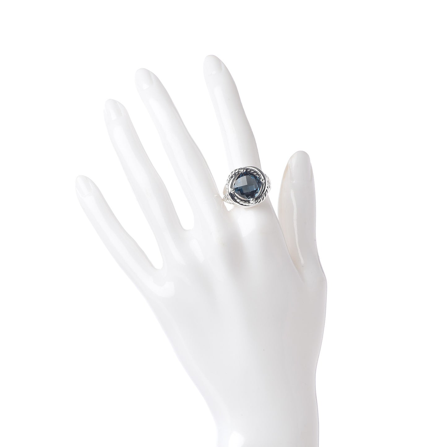 Sterling Silver Hampton Blue Topaz 11mm Infinity Ring 54 7