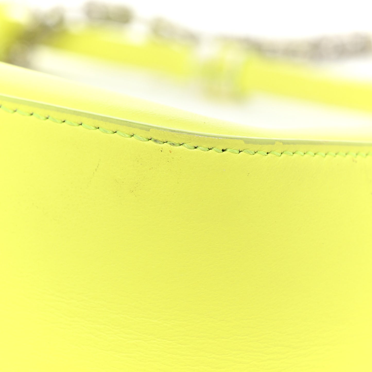 Smooth Calfskin Small Moon Cut Out Shoulder Bag Fluo Yellow