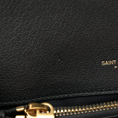 Saint Laurent Sheepskin Matelasse Chevron Monogram Medium College Bag Black 11 of 14