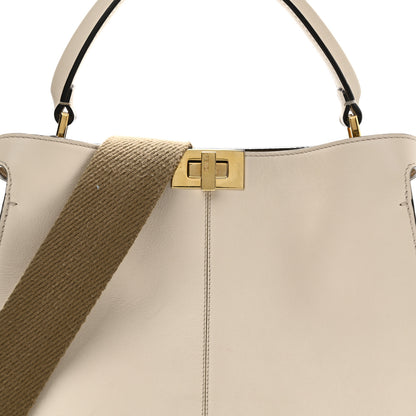 Fendi Vitello Seta Century Medium Peekaboo X-Lite Camelia Barolo 7 of 9