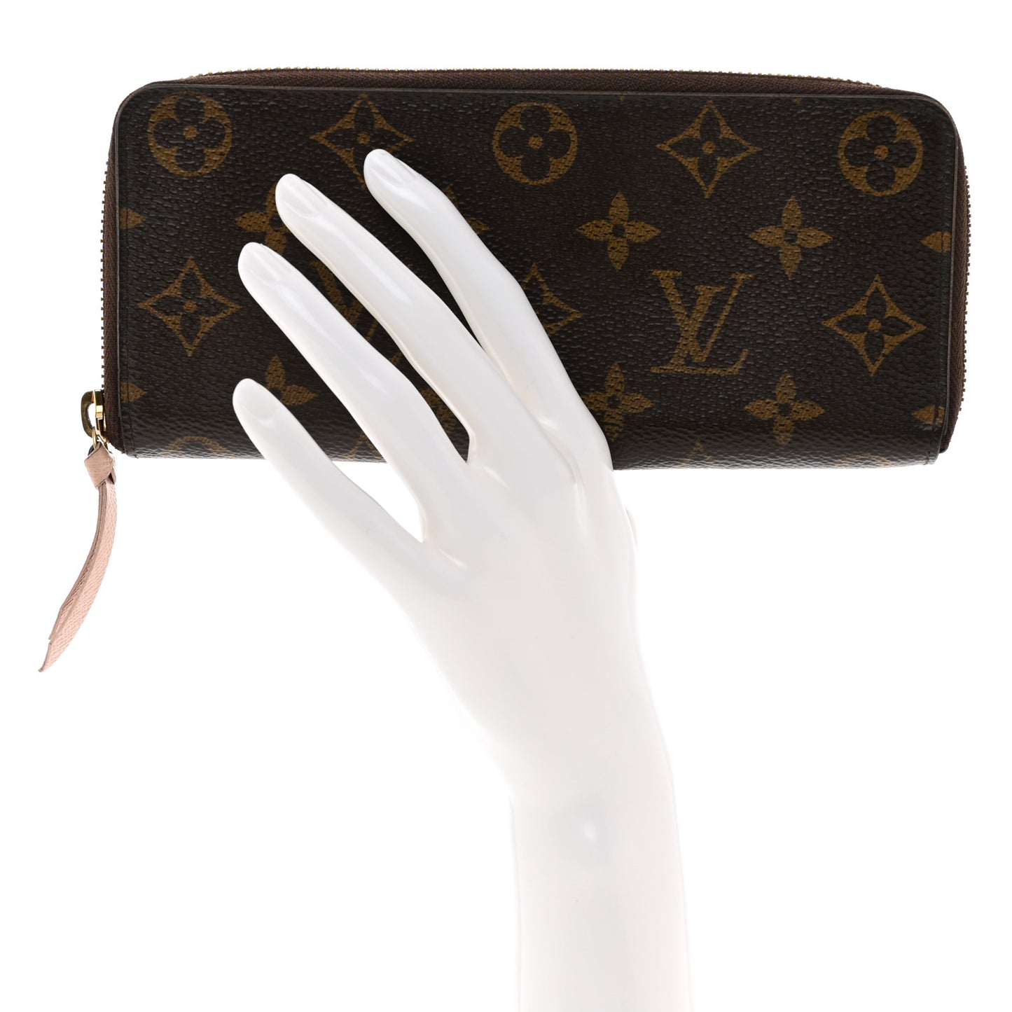 Monogram Clemence Wallet Rose Ballerine