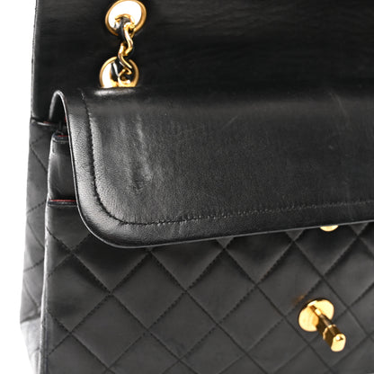 Chanel Lambskin Quilted Medium Double Flap Black 14 of 15