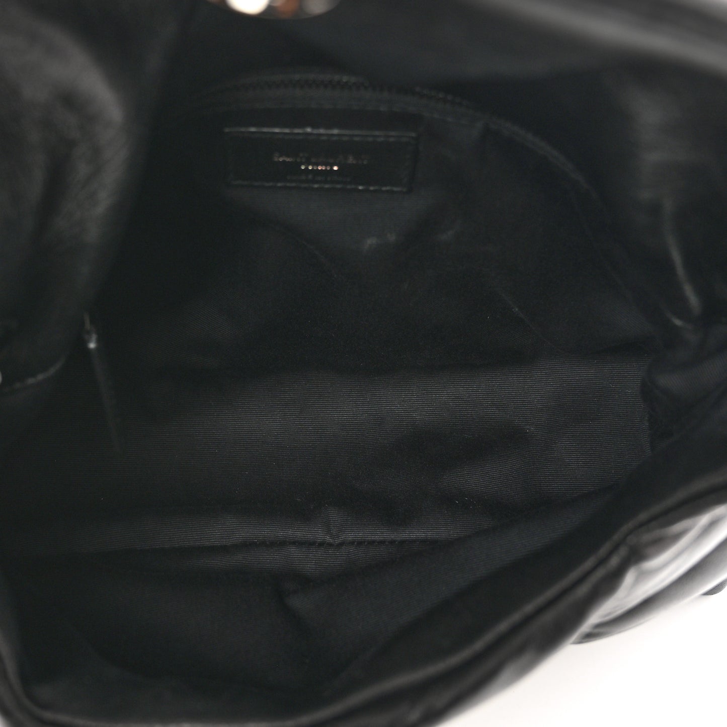 Lambskin Quilted Monogram Monochrome Small Loulou Puffer Chain Satchel Black