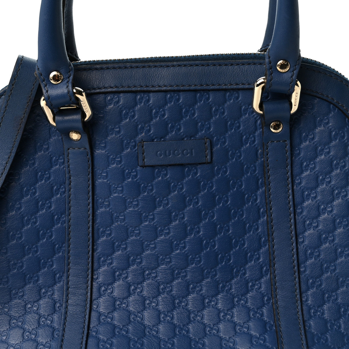 Soft Microguccissima Mini Dome Bag Blue