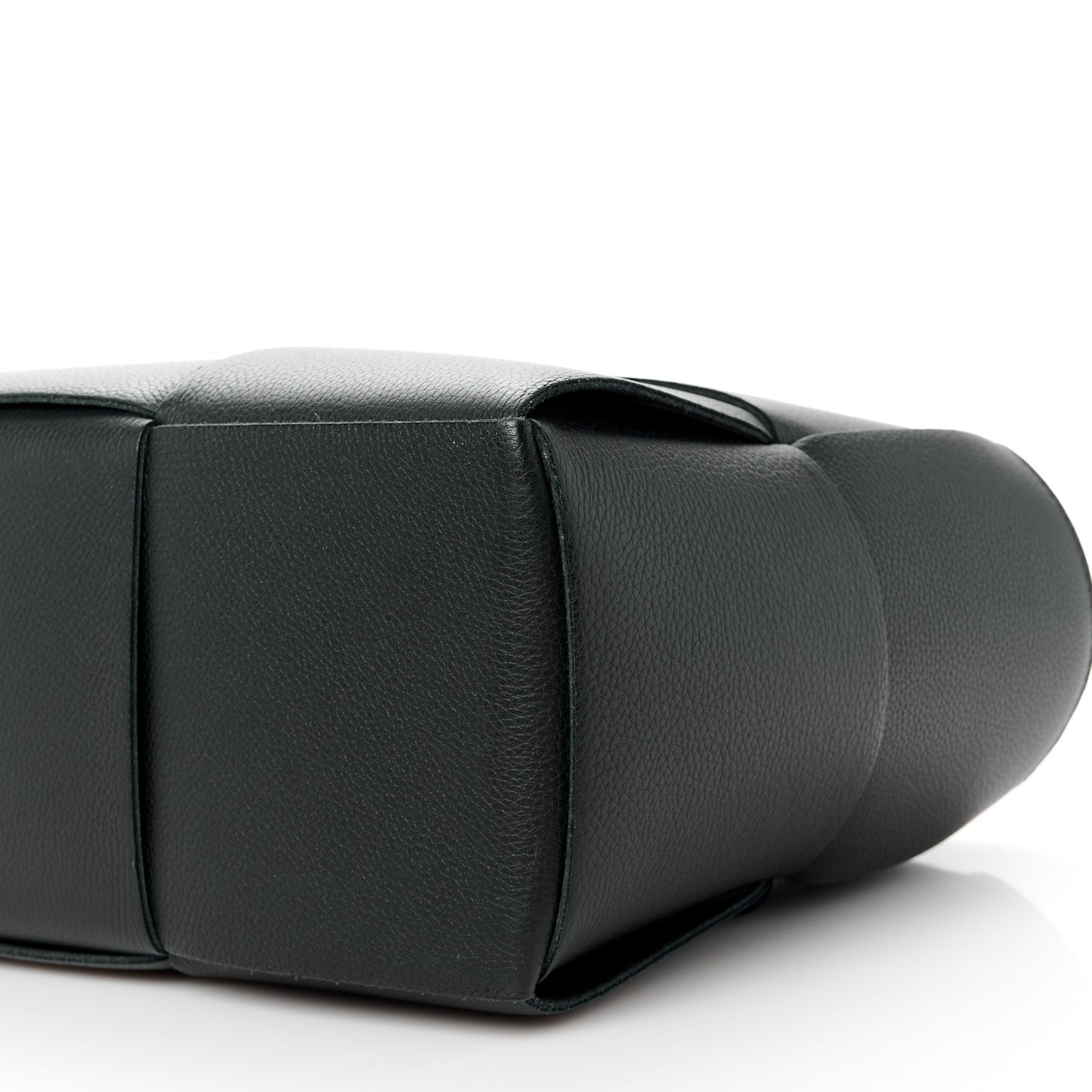 Grained Calfskin Intrecciato Small Arco Tote Black