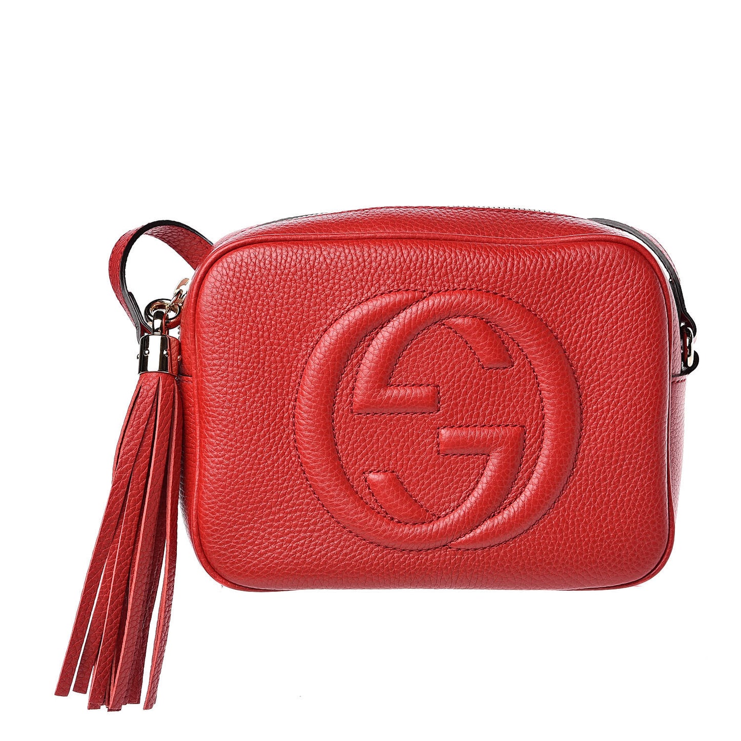 Pebbled Calfskin Small Soho Disco Bag Tabasco Red