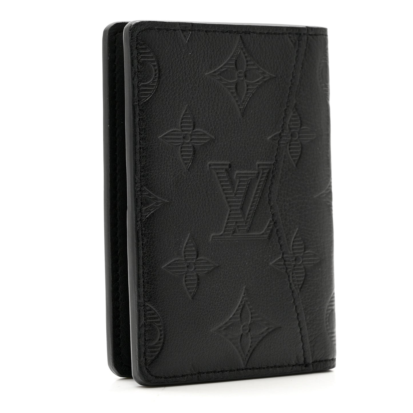 Calfskin Monogram Shadow Pocket Organizer Black