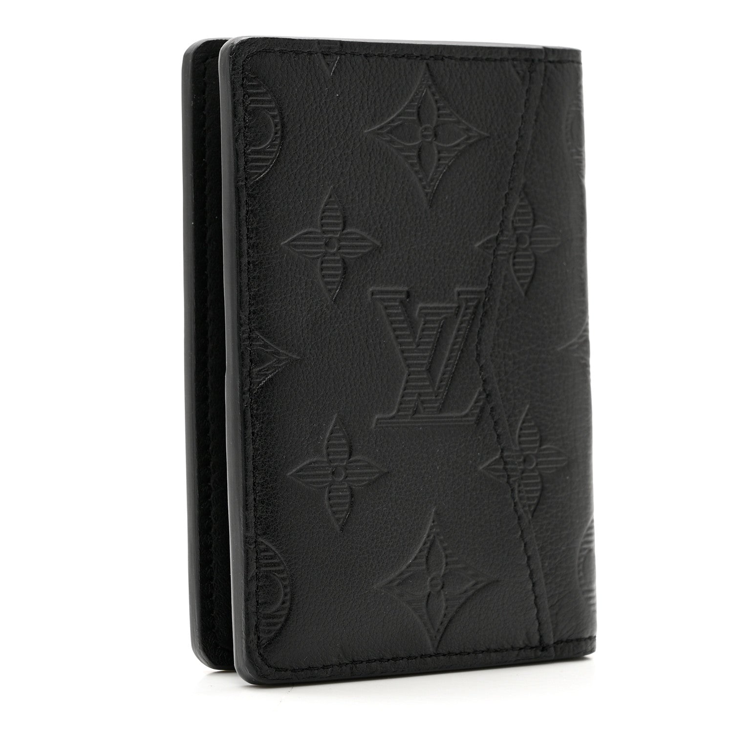 Louis Vuitton Calfskin Monogram Shadow Pocket Organizer Black 3 of 6