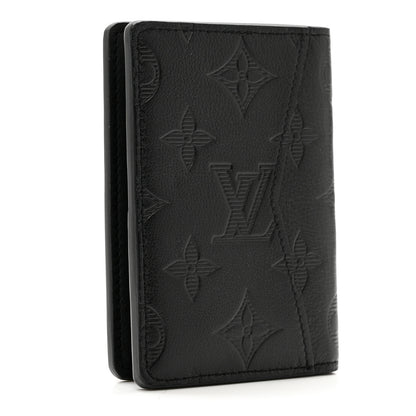 Louis Vuitton Calfskin Monogram Shadow Pocket Organizer Black 3 of 6
