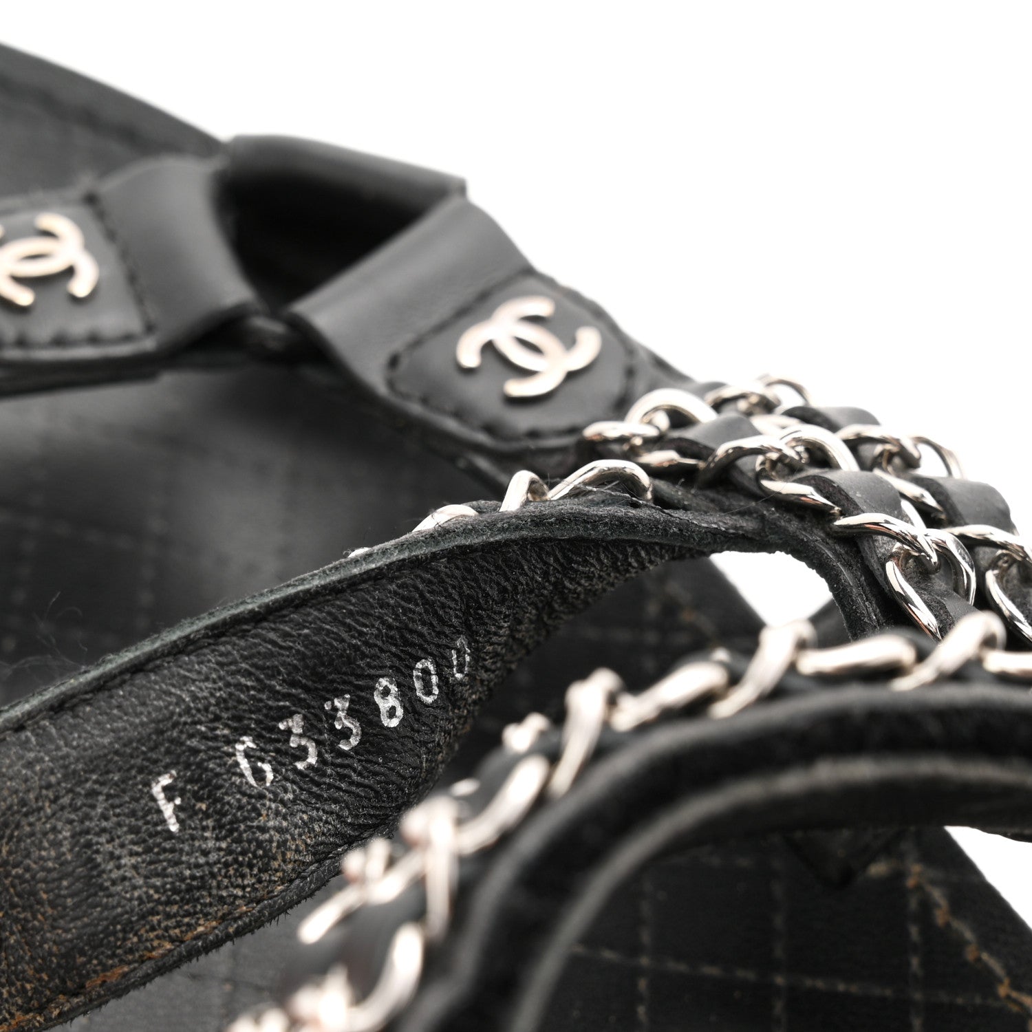 Chanel Lambskin Chain Sandals 41 Black 9 of 9