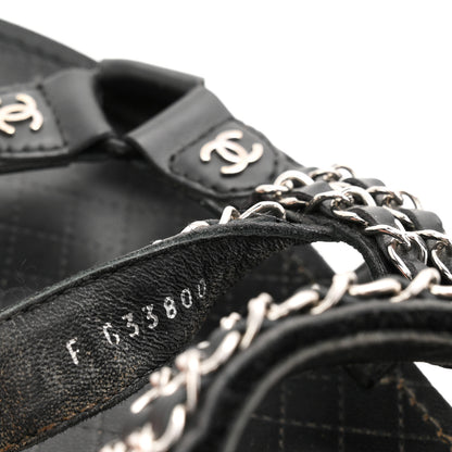Chanel Lambskin Chain Sandals 41 Black 9 of 9