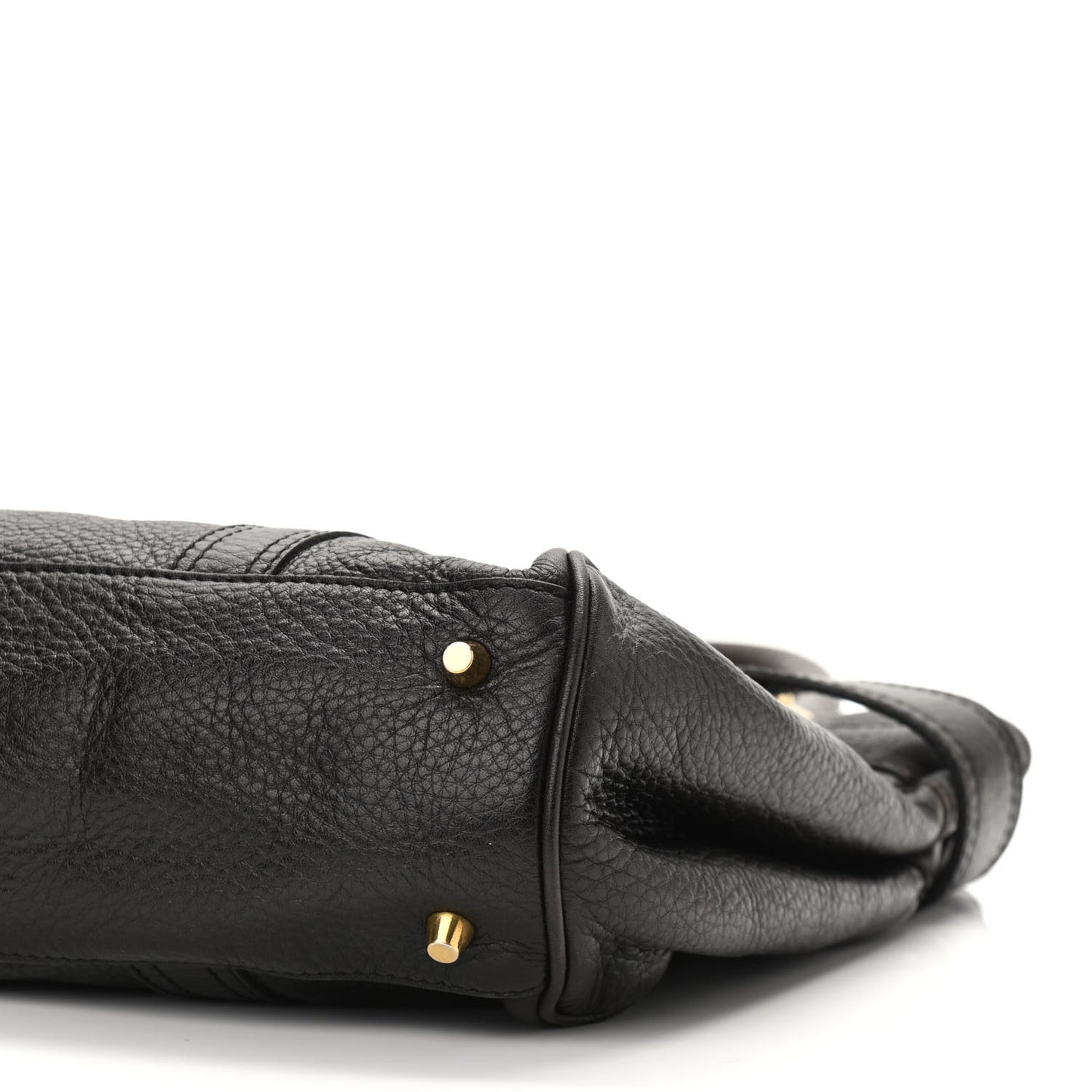 Calfskin Buckle Tote Dark Brown