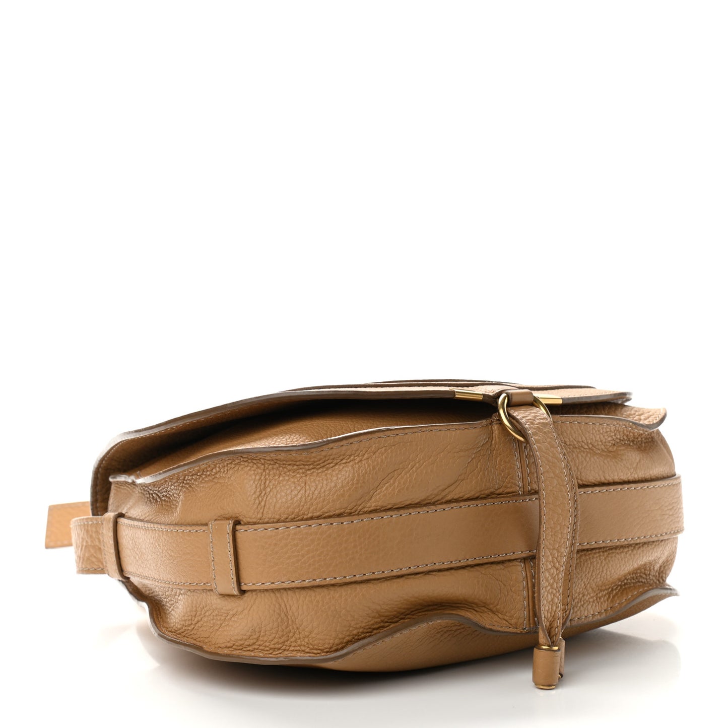 Calfskin Medium Marcie Round Crossbody Bag Milky Coffee