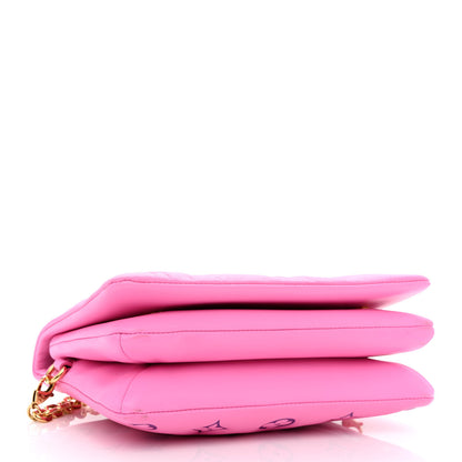 Louis Vuitton Lambskin Embossed Monogram Vuittamins Pochette Coussin Rose Violet 4 of 9