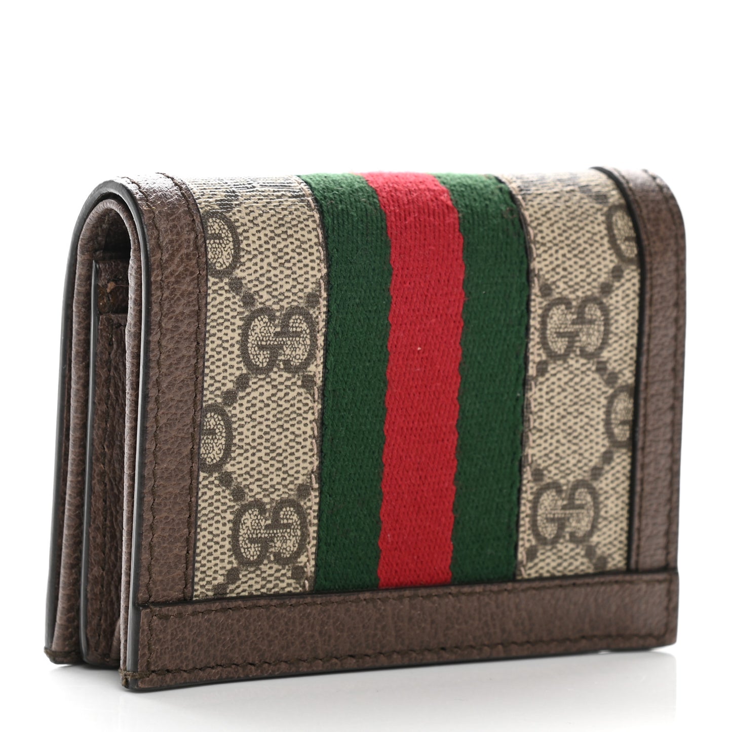 GG Supreme Monogram Web Ophidia Card Case Beige New Acero