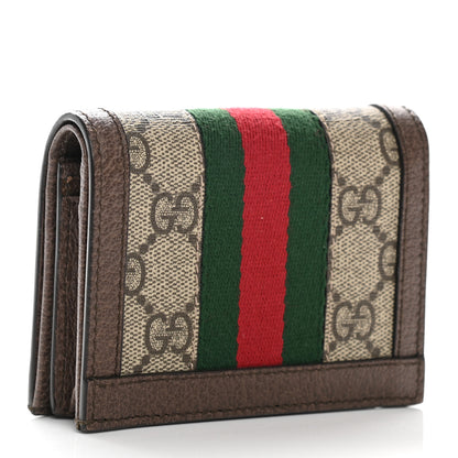 Gucci GG Supreme Monogram Web Ophidia Card Case Beige New Acero 3 of 8