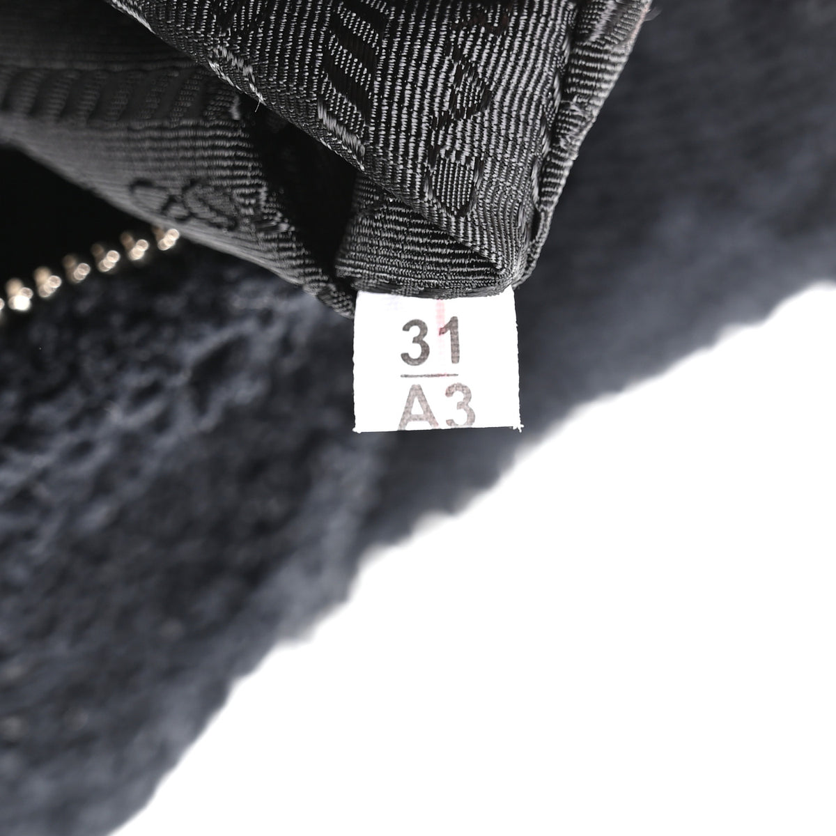 Prada Terry Cloth Mini Re-Edition 2000 Bag Black White 7 of 10