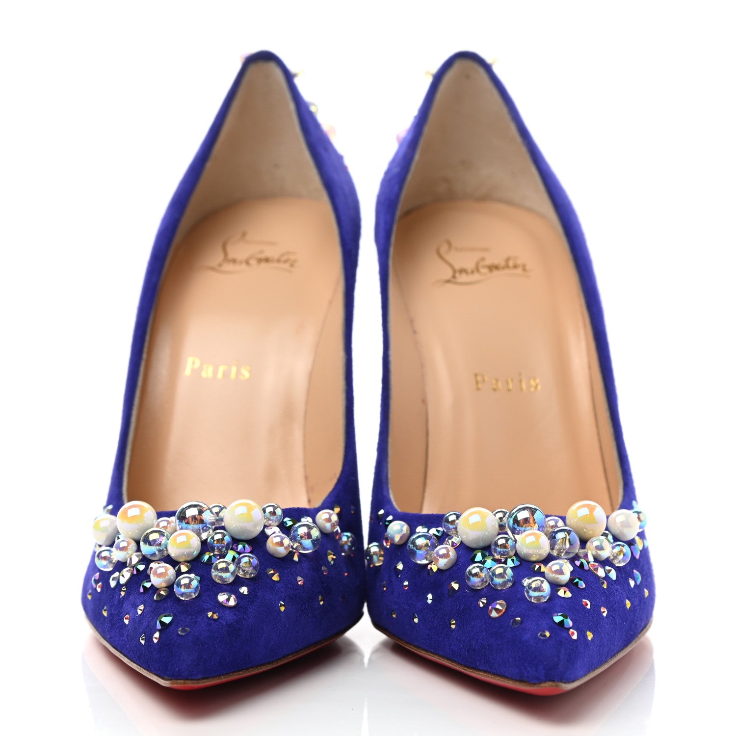 Christian Louboutin Veau Velours Candidate 100 Pumps 38.5 Purple Pop 2 of 8