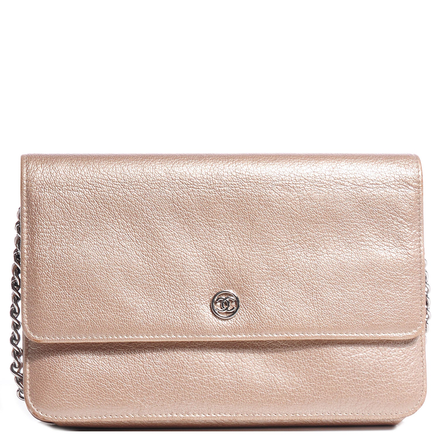 Chanel Metallic Goatskin Wallet On Chain WOC Gold 1 of 9