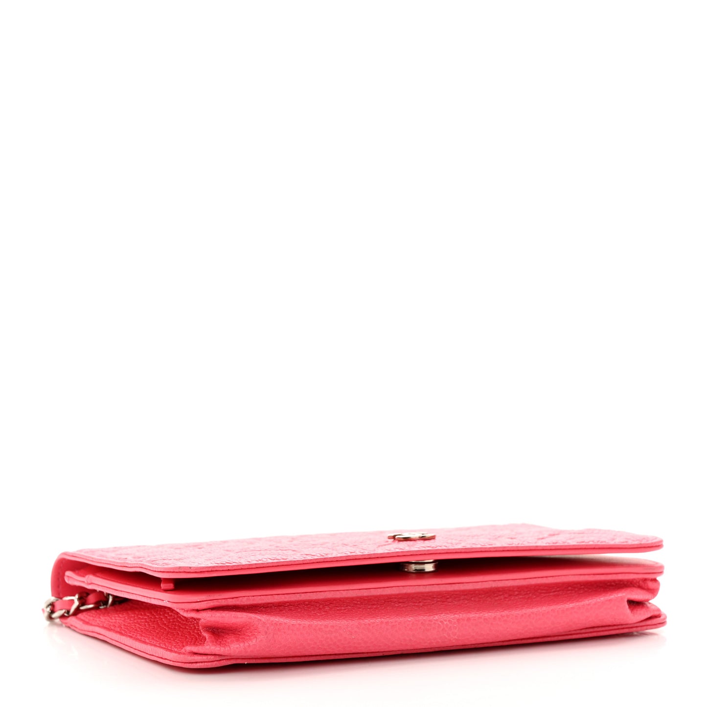 Caviar Camellia Embossed Wallet On Chain WOC Pink
