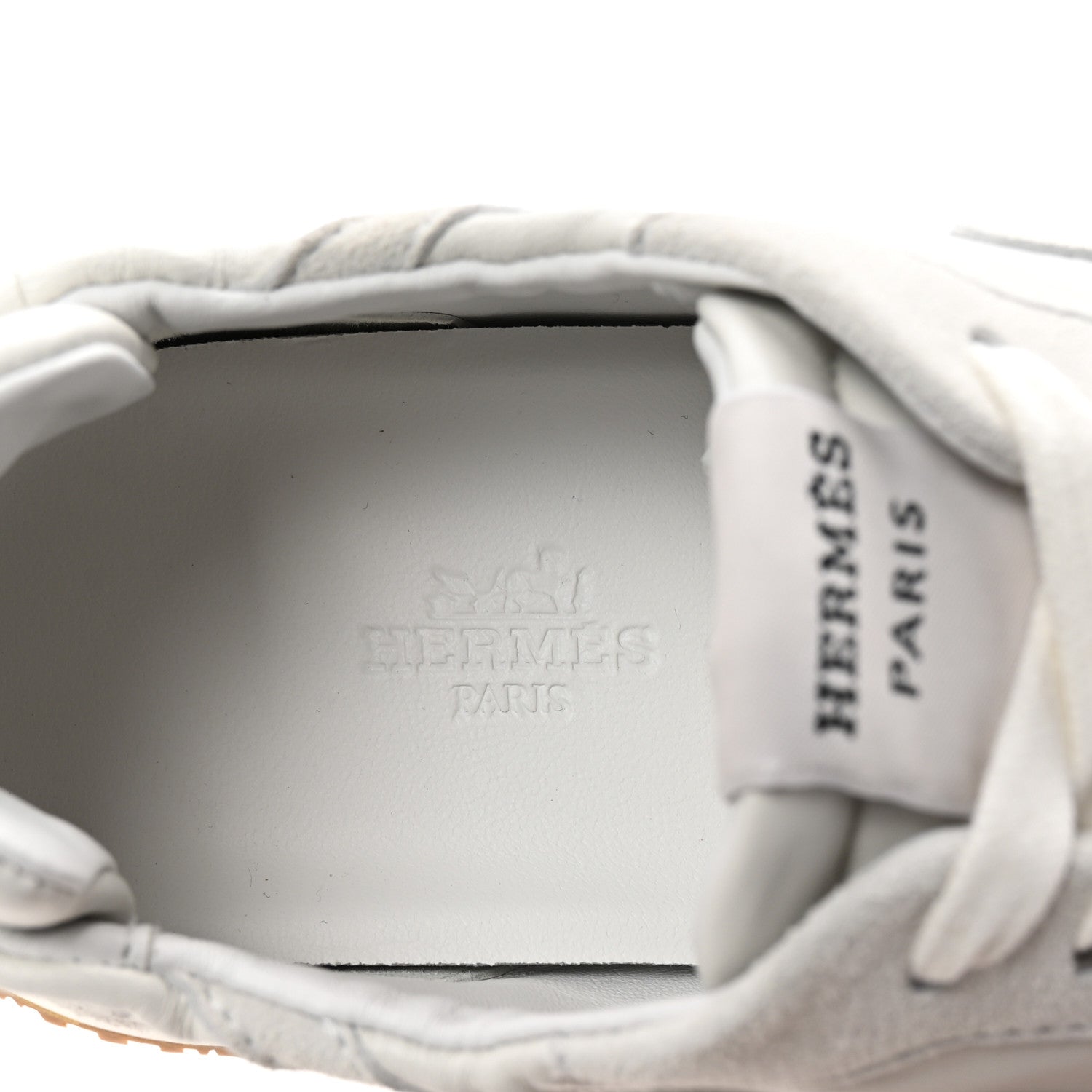 Hermes Nappa Suede Goatskin Jet Sneakers 36.5 White 8 of 9