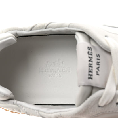 Hermes Nappa Suede Goatskin Jet Sneakers 36.5 White 8 of 9