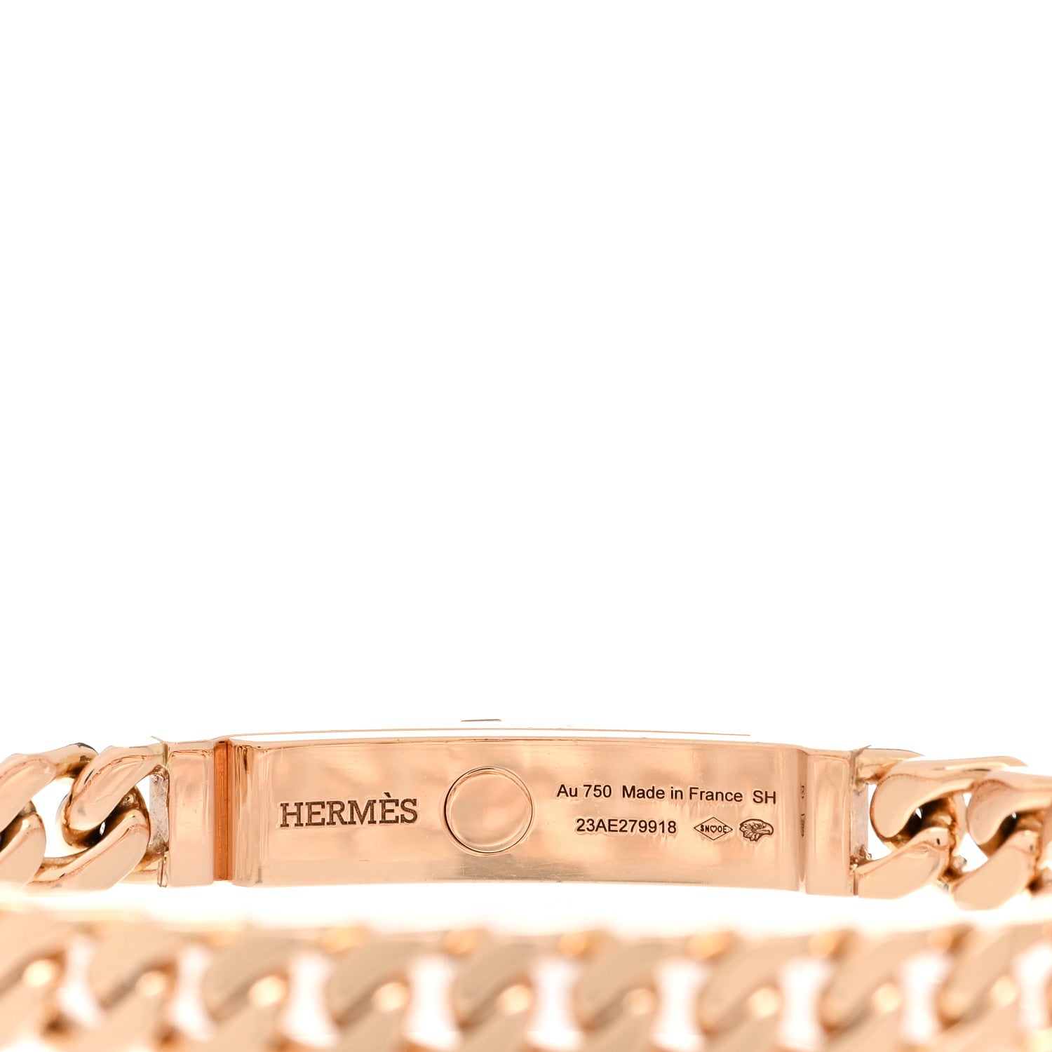 Hermes 18K Rose Gold Diamond PM Kelly Chaine Bracelet SH 3 of 4