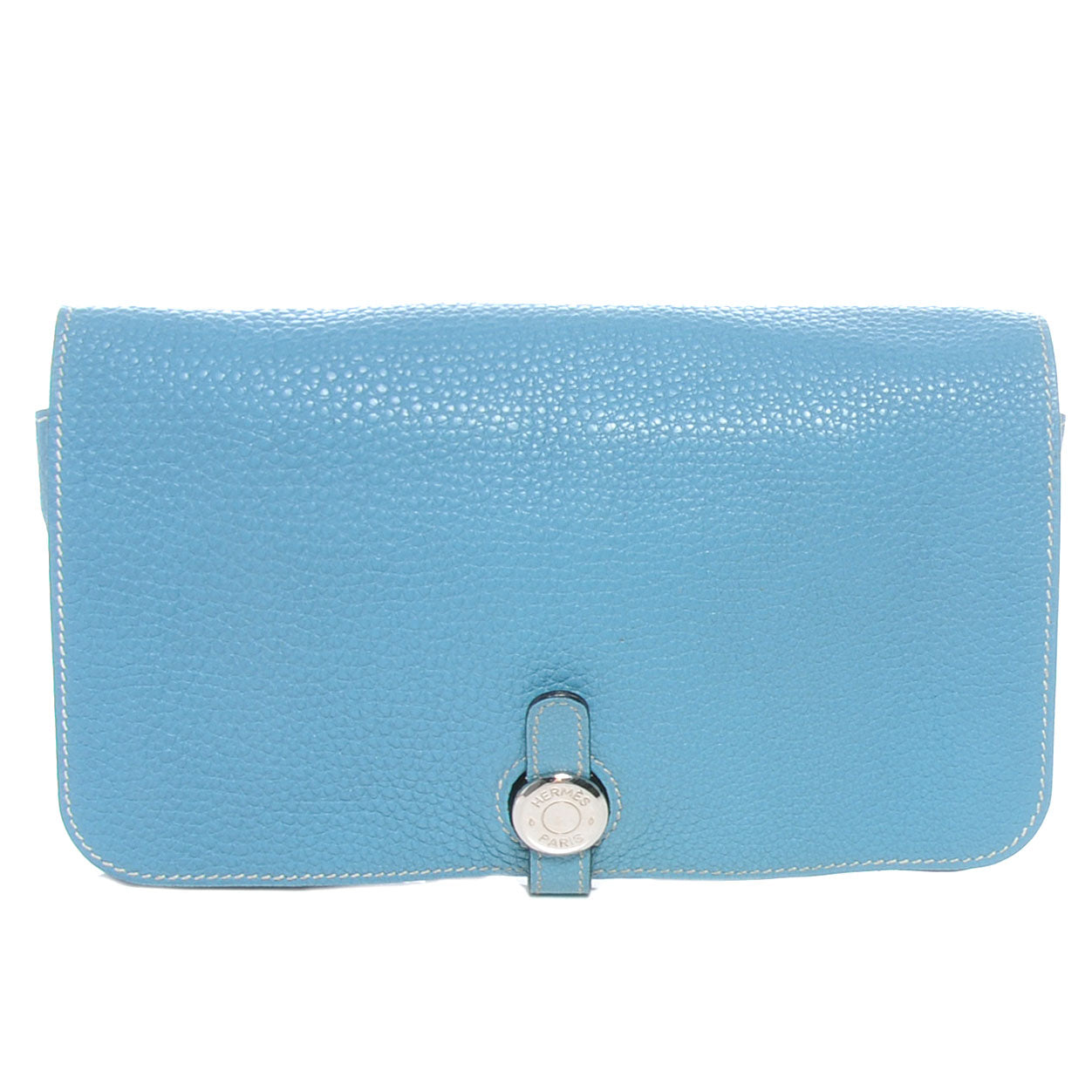 Taurillon Clemence Dogon Combined Wallet Blue Jean