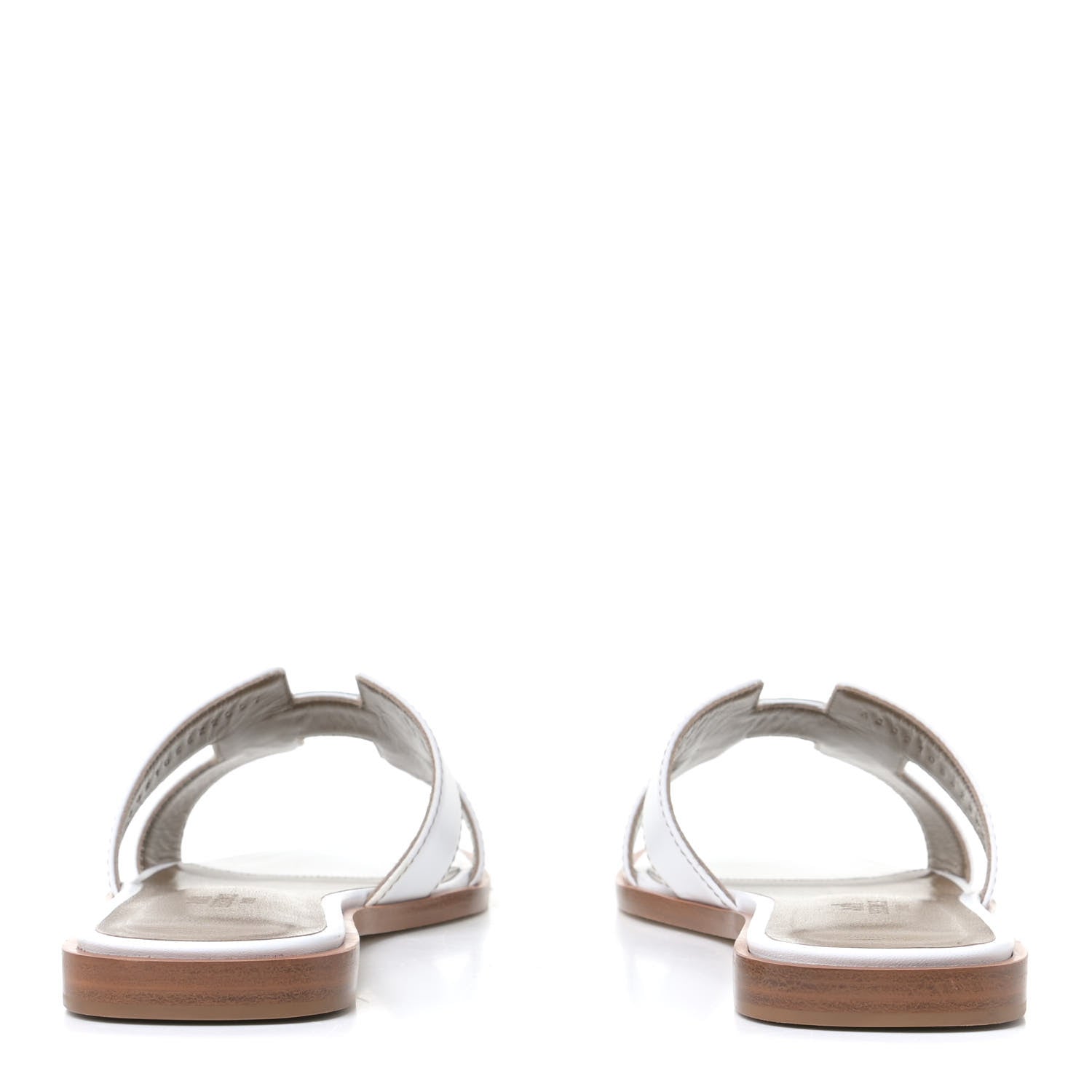 Hermes Box Calfskin Oran Sandals 37 White 5 of 11