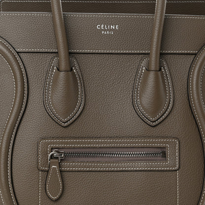 Celine Drummed Calfskin Micro Luggage Souris 7 of 10