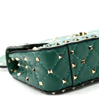 Valentino Garavani Nappa Small Rockstud Spike Shoulder Bag Gea Green 8 of 9