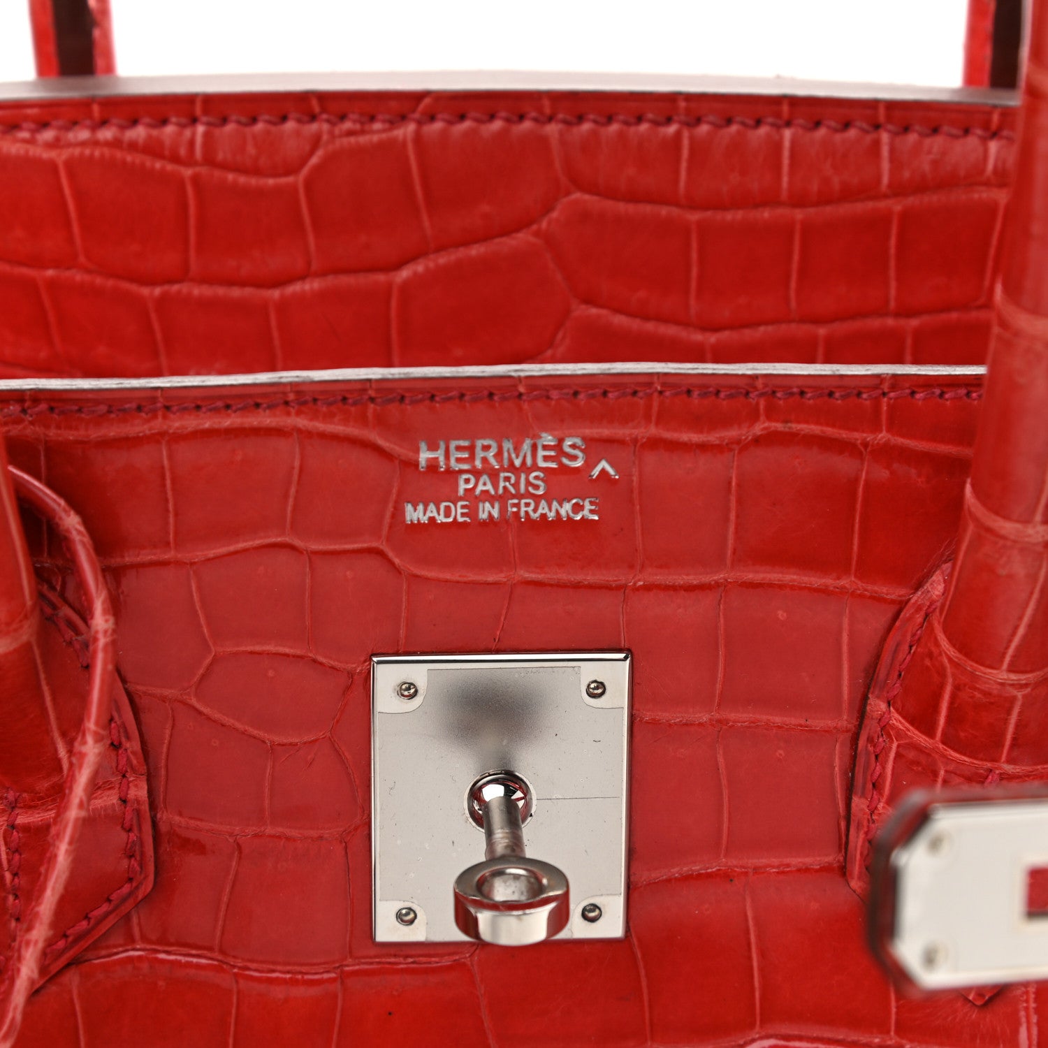 Hermes Shiny Porosus Crocodile Birkin 35 Bougainvillea 6 of 23