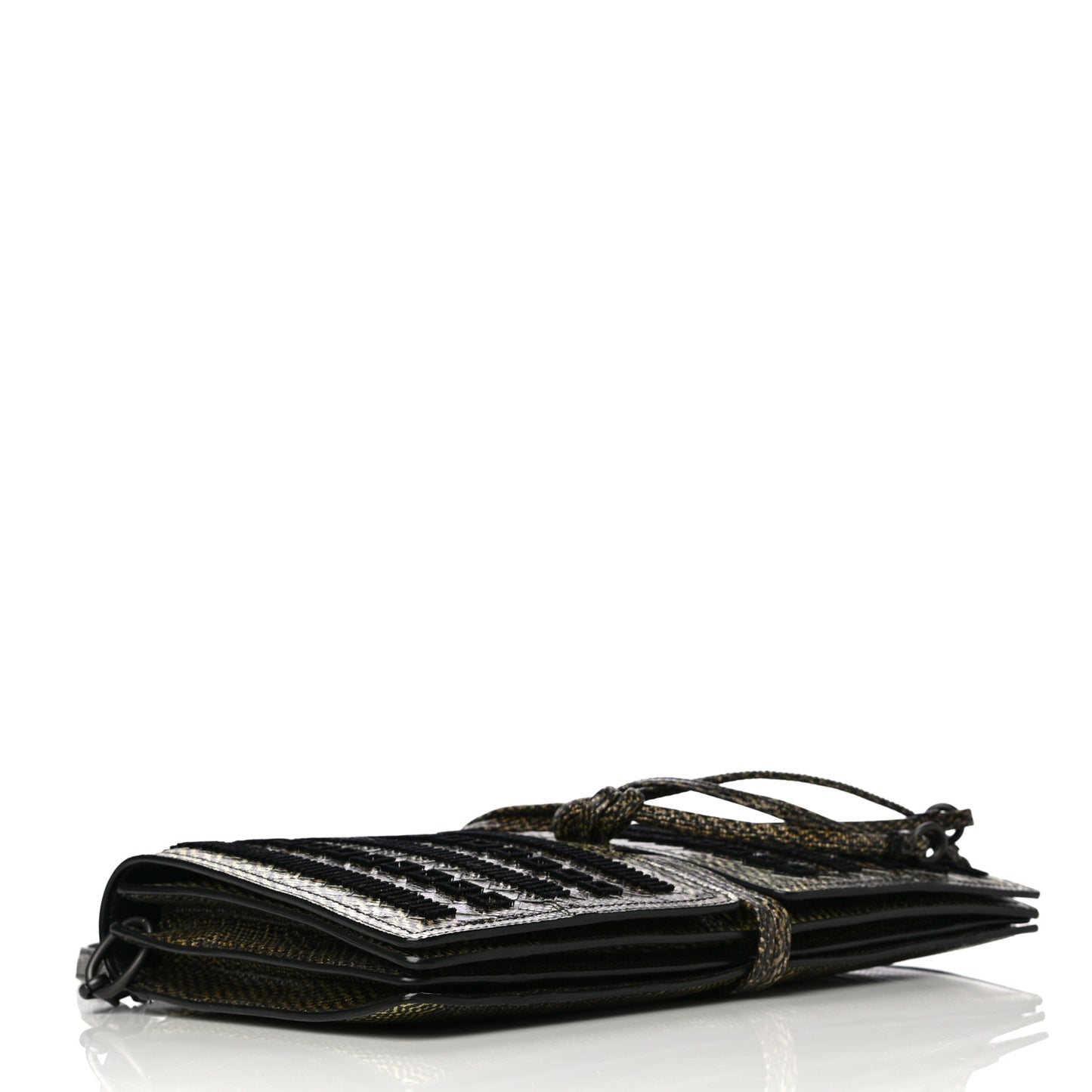 Karung Velvet Intrecciato Full-Flap Tie Clutch Crossbody