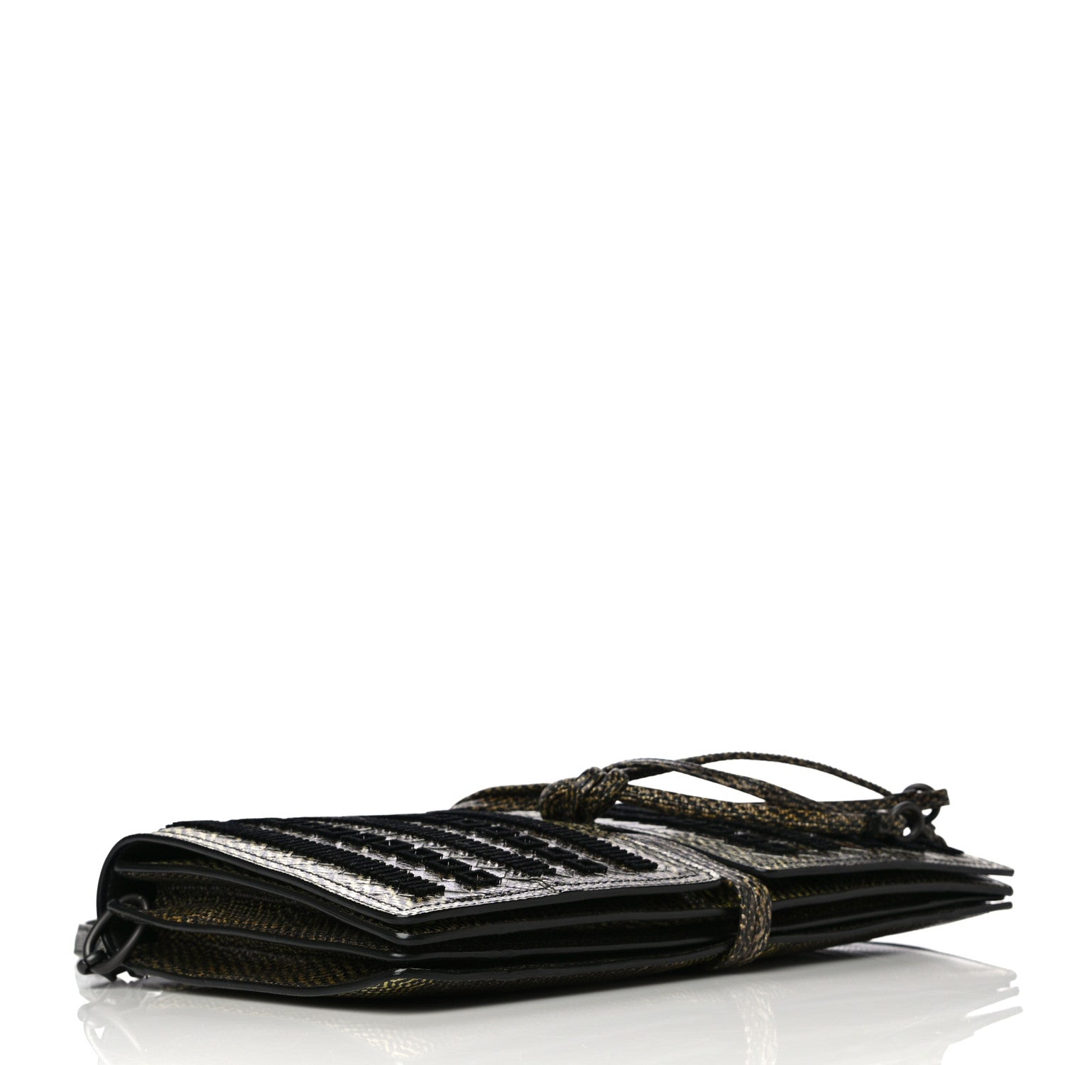 Bottega Veneta Karung Velvet Intrecciato Full-Flap Tie Clutch Crossbody 4 of 11