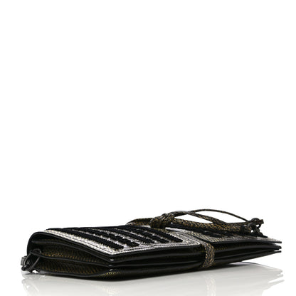 Bottega Veneta Karung Velvet Intrecciato Full-Flap Tie Clutch Crossbody 4 of 11
