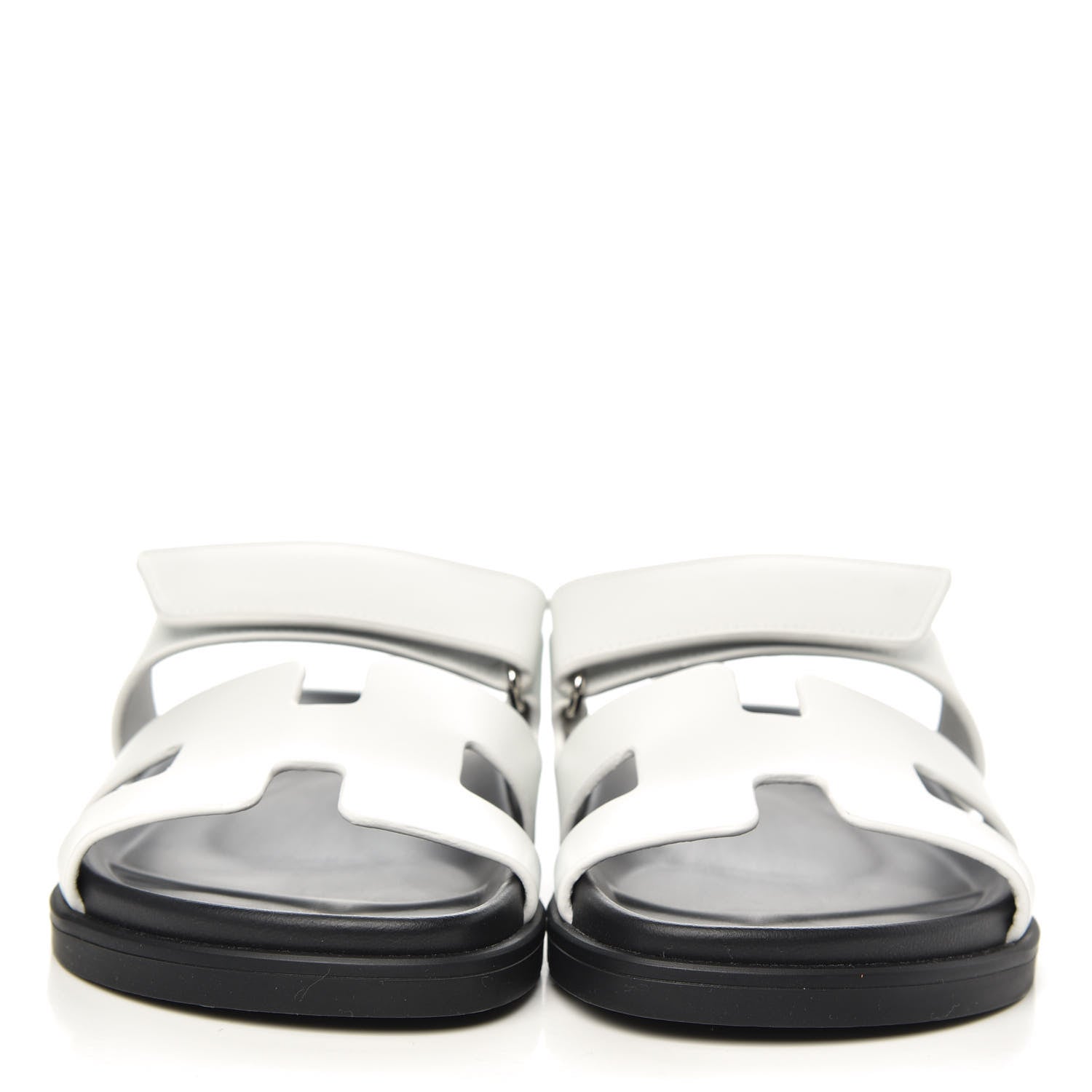 Hermes Calfskin Womens Chypre Sandals 37 White 2 of 9