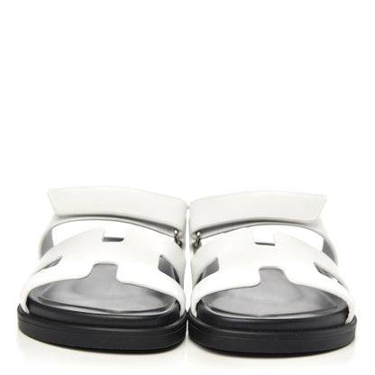 Hermes Calfskin Womens Chypre Sandals 37 White 2 of 9