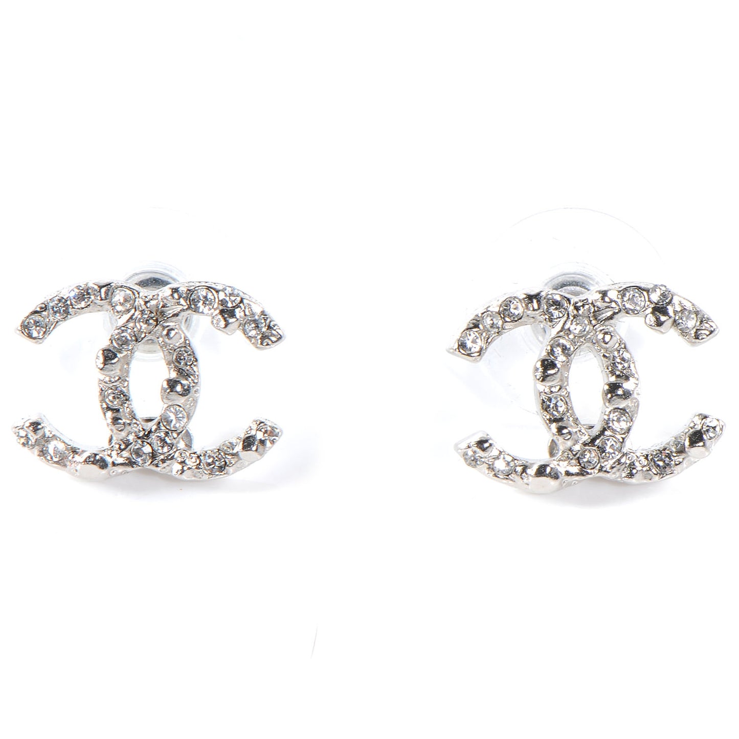 Crystal CC Earrings Silver