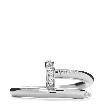 Cartier 18K White Gold Diamond Juste Un Clou Ring 55 7.25 1 of 5