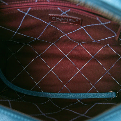 Chanel Caviar Quilted Small Deauville Bowling Bag Blue 5 of 8