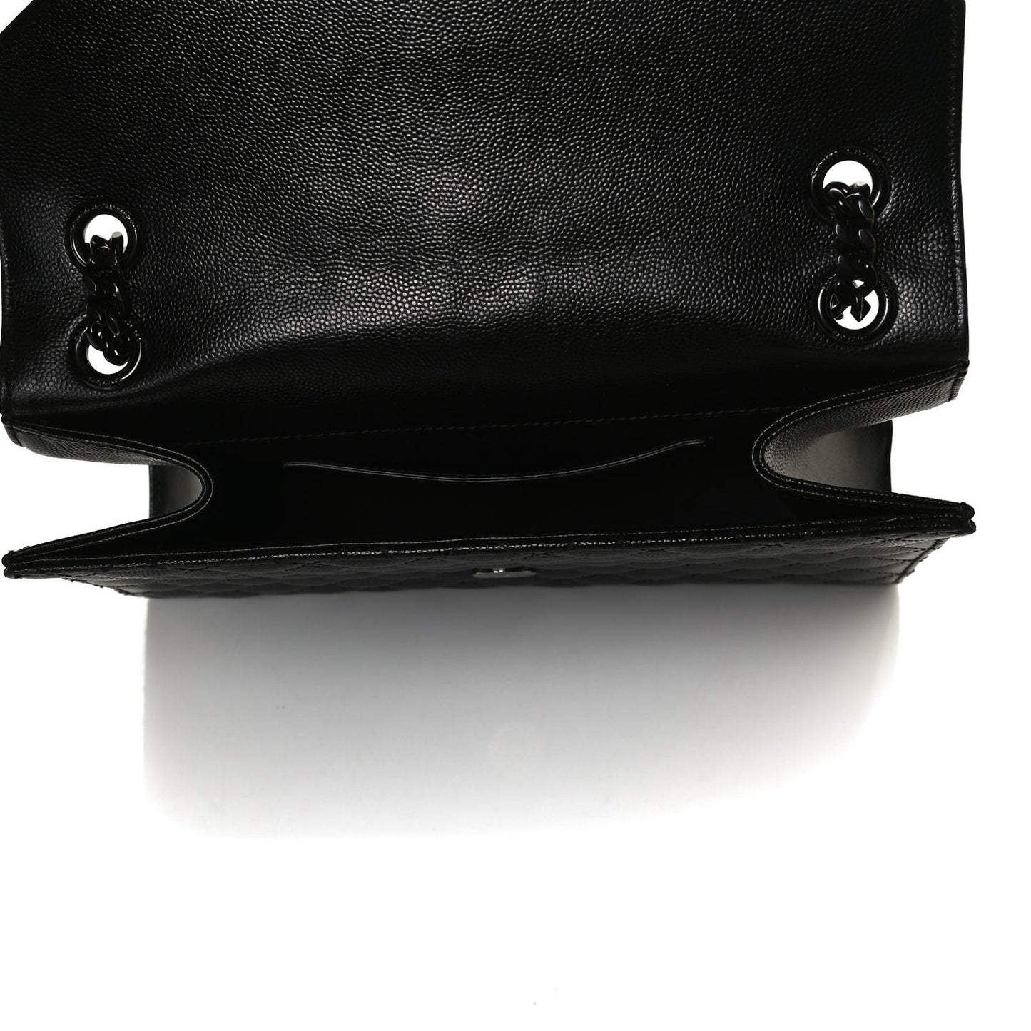 Grain De Poudre Textured Mixed Matelasse Triquilt Medium Monogram Satchel Black
