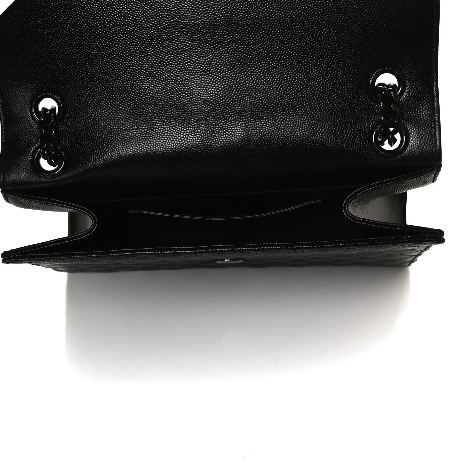 Saint Laurent Grain De Poudre Textured Mixed Matelasse Triquilt Medium Monogram Satchel Black 5 of 13
