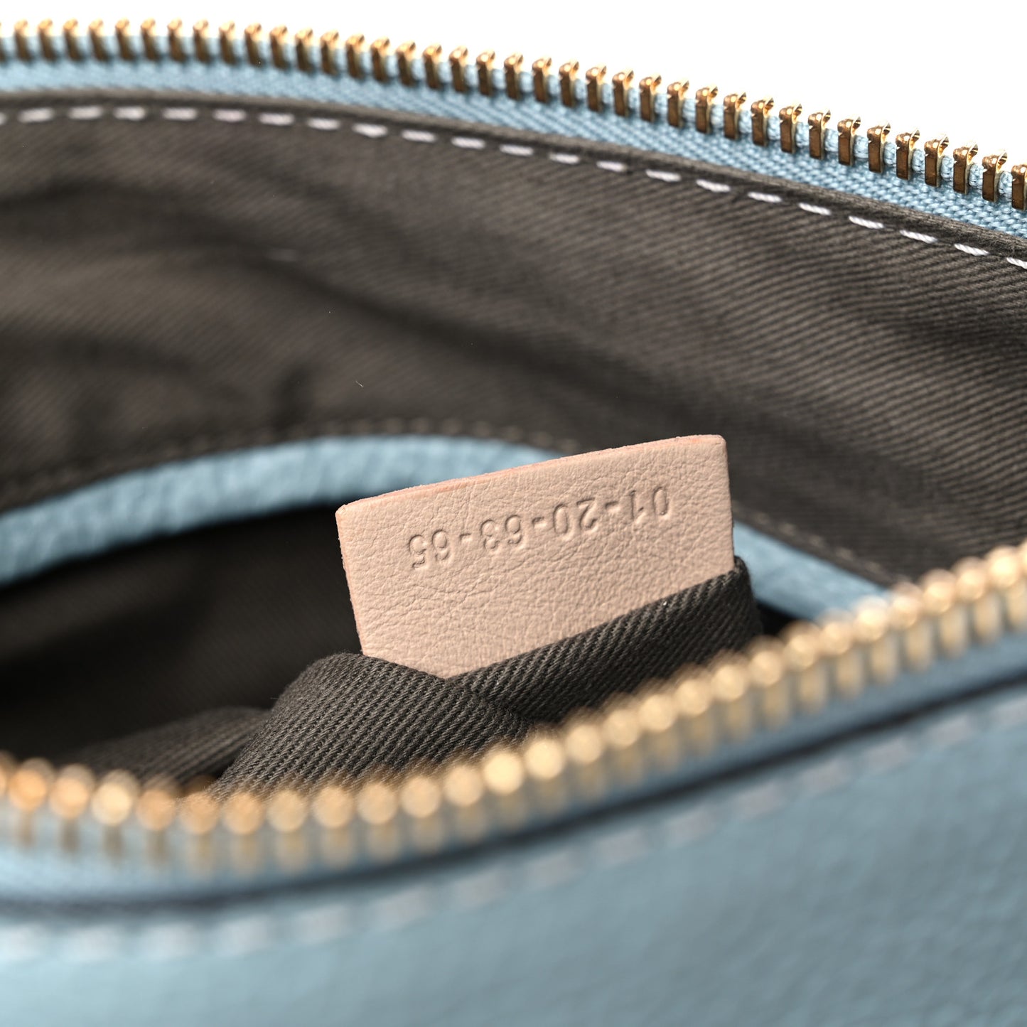 Calfskin Small Marcie Satchel Faded Blue
