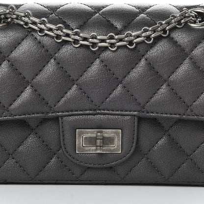 Chanel Metallic Sheepskin Quilted 2.55 Reissue Mini Flap Dark Silver 8 of 12