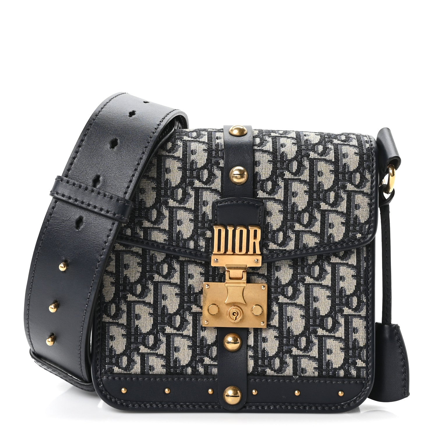 Christian Dior Oblique Square DiorAddict Flap Navy Blue 1 of 10