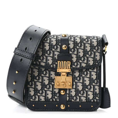 Christian Dior Oblique Square DiorAddict Flap Navy Blue 1 of 10